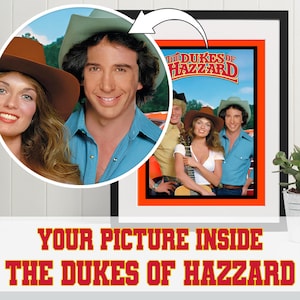 Retrato personalizado dentro de Los Dukes de Hazzard: arte personalizado disponible como archivo digital o póster