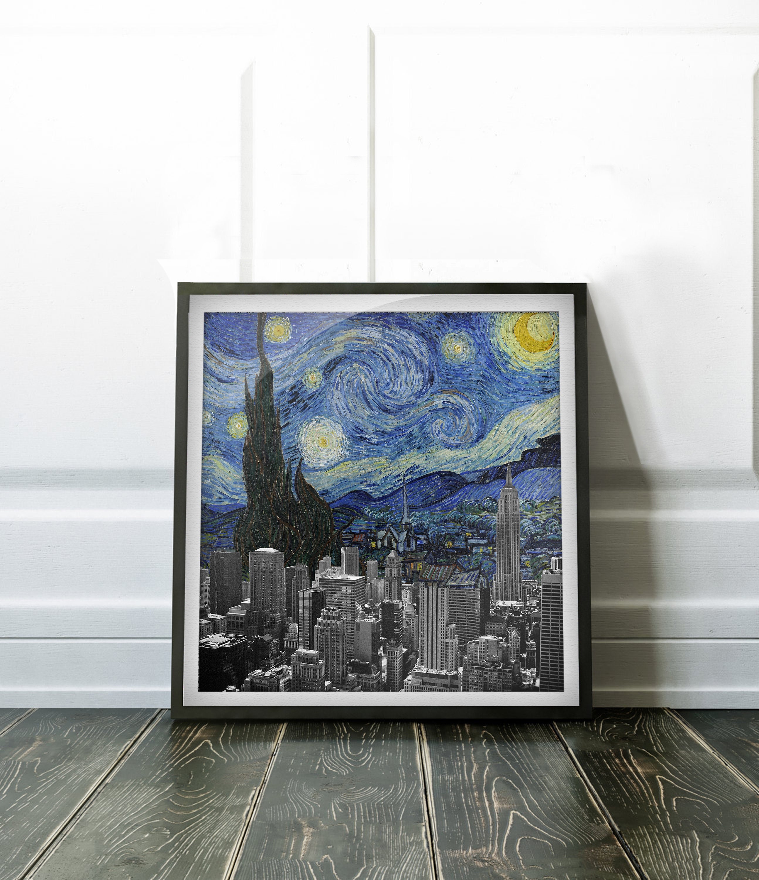 Van Gogh Starry Night Signed Etch A Sketch Art Print pick Your