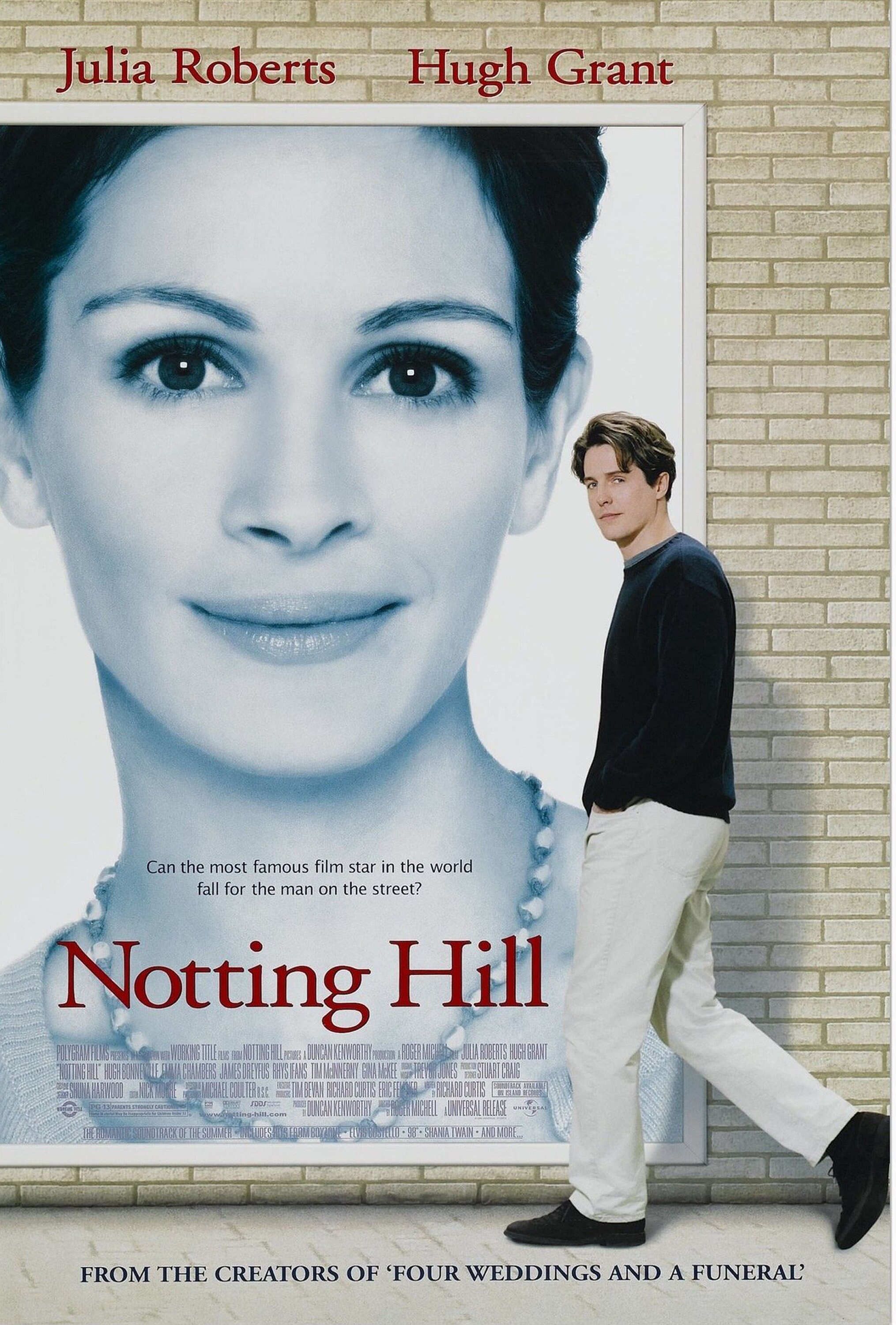 ノッティングヒルの恋人たちの映画ポスターのポートレート（デジタル