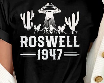 Roswell 1947 UFO Shirt, Vintage Flying Saucer Shirt, Retro Sci Fi Gift