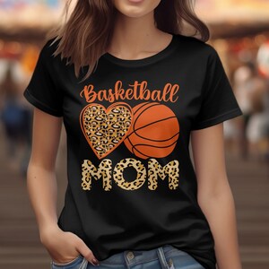 Basketball Mom T-Shirt, Funny Glitter Mom Shirt, Cute Basketball Graphic Tee, Sports Mom Gift, Sparkly Gold Basketball Print, Mothers Day