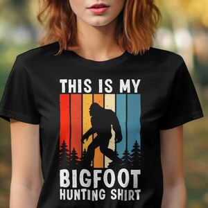 This Is My Bigfoot Hunting Shirt , Bigfoot Retro Silhouette T-Shirt, Sasquatch Vintage Style Tee, Bigfoot Graphic Shirt