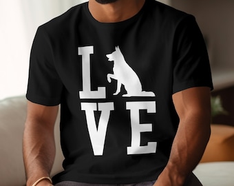 German Shepherd T-Shirt, Love, Dog Lover Gift Tee