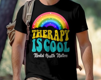 Therapy Is Cool Shirt, Mental Health Matters Tee, Therapist Counselor Gift