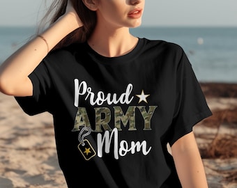 Proud Army Mom T-Shirt: Camo Military Family Apparel