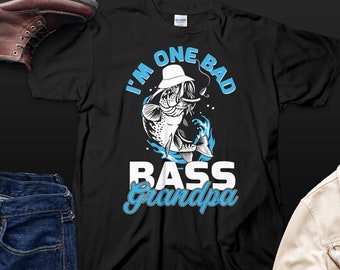 Camiseta "Soy un abuelo malo de la lubina", regalo divertido de pesca