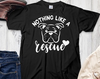 保護犬Tシャツ、保護犬に勝るものはない、犬好きママへのギフト、ペット里親募集Tシャツ