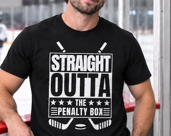 Funny Hockey Player T Shirt, Straight Outta the Penalty Box , Ice Hockey Fan Gift