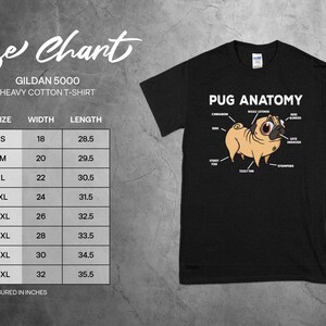 Funny Pug Anatomy Shirt, Pug Lover Gift, Cute Pug Mom Tee, Dog Lover T-Shirt image 2