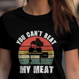 Funny BBQ Shirt for Men, You Can’t Beat My Meat Grill Master T-Shirt, Barbeque Gift image 5