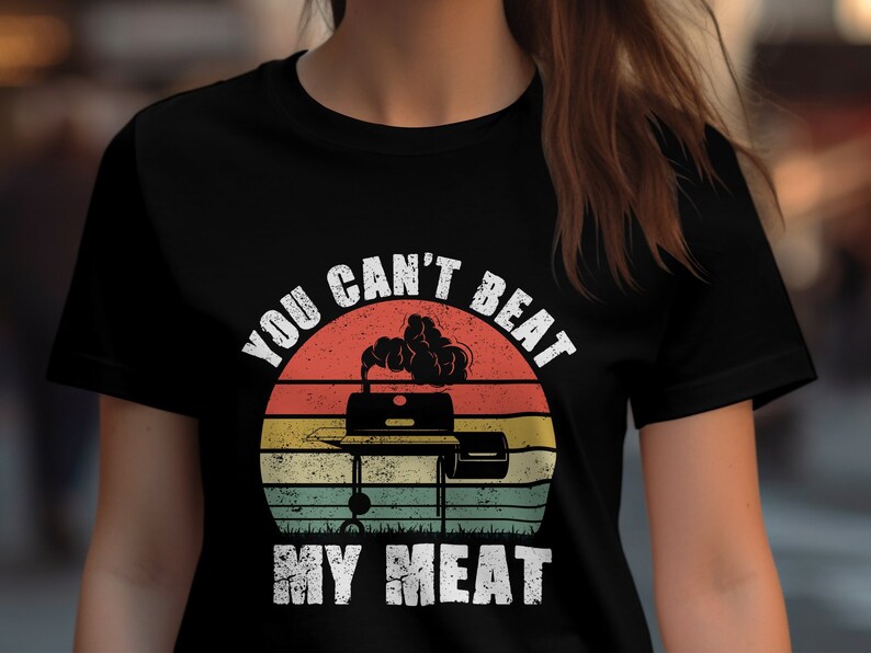 Funny BBQ Shirt for Men, You Can’t Beat My Meat Grill Master T-Shirt, Barbeque Gift image 5