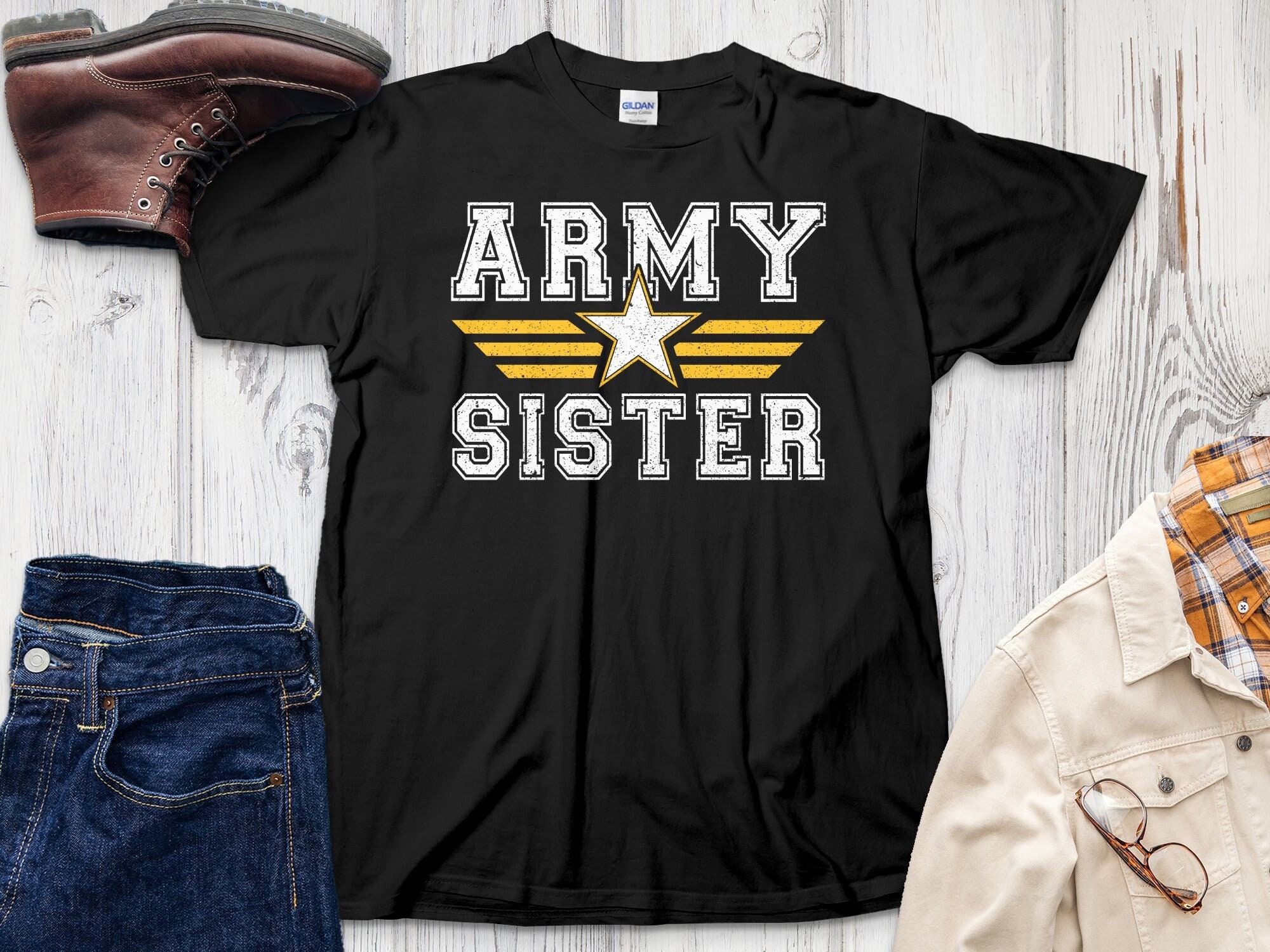 Army Sister T-Shirt - Proud Army Sister Gift Deployment Tee Army Sister T-Shirt - Proud Army Sister Gift Deployment Tee