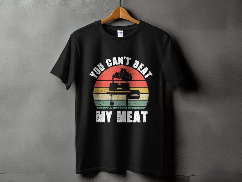 Funny BBQ Shirt for Men, You Can’t Beat My Meat Grill Master T-Shirt, Barbeque Gift Black