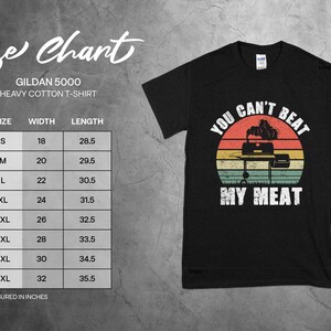 Funny BBQ Shirt for Men, You Can’t Beat My Meat Grill Master T-Shirt, Barbeque Gift image 2