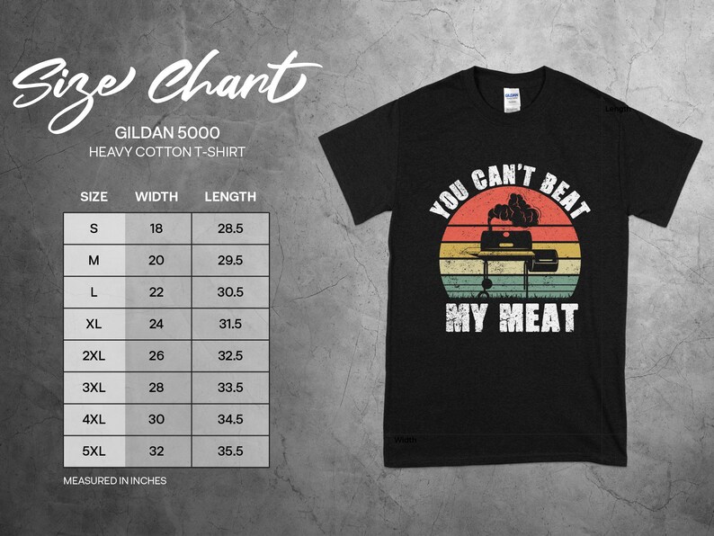 Funny BBQ Shirt for Men, You Can’t Beat My Meat Grill Master T-Shirt, Barbeque Gift image 2