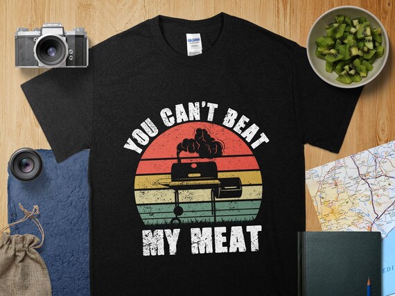 Funny BBQ Shirt for Men, You Can’t Beat My Meat Grill Master T-Shirt, Barbeque Gift