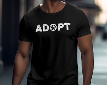 Animal Rescue T-Shirt, Adopt, Dog Mom Gift, Cat Adoption Shirt, Shelter Volunteer Shirt