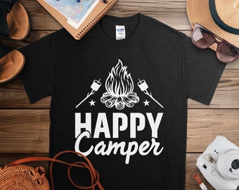 Happy Camper Shirt, Funny Camping Gift, Campfire Tee