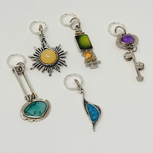 Handmade Knitting Stitch Markers: Unique Set of 5