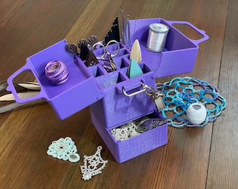 The Tatting Toolbox: The Empress - 3D Printed Shuttle & Needle Caddy and Tool Tote