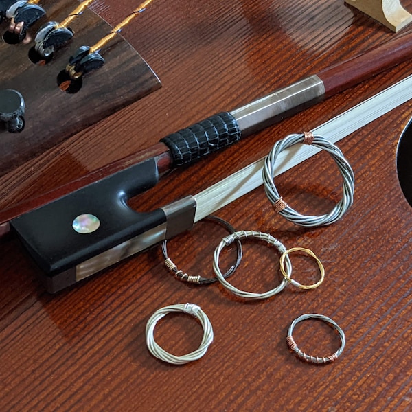 Personalisierter Musiker Ring - Umgenutzte Gitarre, Violine, Viola, Cello Saiten