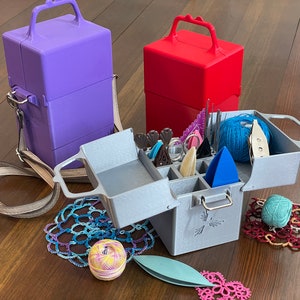 The Tatting Toolbox - 3D Printed Shuttle & Needle Caddy and Tool Tote