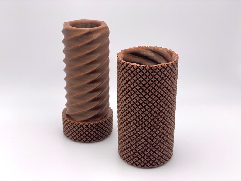 Knurled Twist Container 3D Printed Etsy