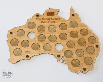Porta monete australiano - Espositore per caccia alle monete dell'alfabeto australiano