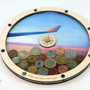 Custom coin holder, money frame, wall art for loose change or commemorative coins and tokens