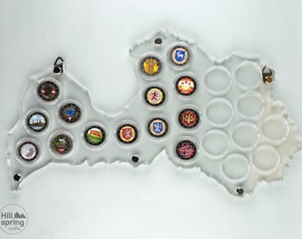 Latvia 2 Euro Coin Holder: Capsule Display, Transparent Acrylic