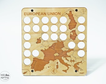 Soporte para monedas de 2 euros de la Unión Europea, expositor de monedas, decoración personalizada, regalo.