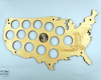 Native American 1 US Dollar Coin holder, Personalised coin display