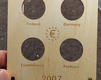 Coin holder for European Union 2 Euro commemorative coins of 2007