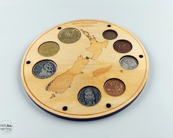 Coin Holder for New Zealand regular coins, with customisation, Travel souvenir