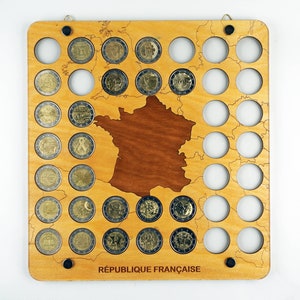 France 2 Euro Coin Holder: Wall Display Case, 40 Coins