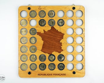 Porta monete da 2 euro Francia: espositore da parete, 40 monete
