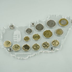 Mynthållare för ungerska forinter, display, mynt, valuta