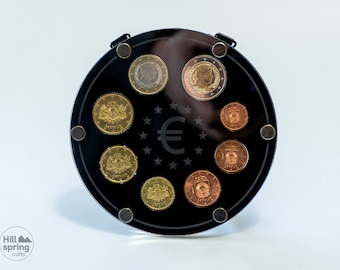 Portamonedas para juego de monedas de euro, Exhibición segura de monedas