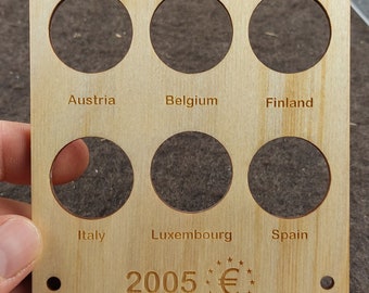 2 Euro Coin Holder, 2005 EU Commemorative, Personalized Gift