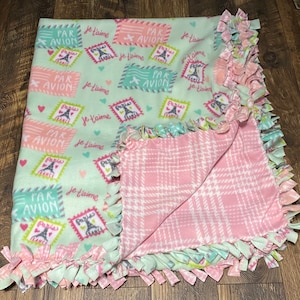 Paris Fleece Blanket Pink Mint