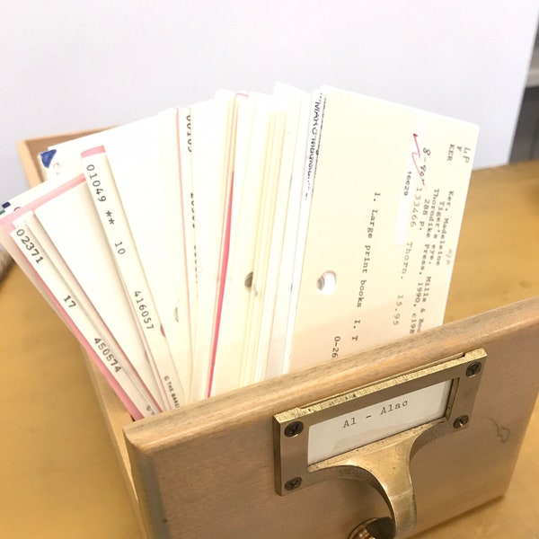 Library Card Catalog Etsy