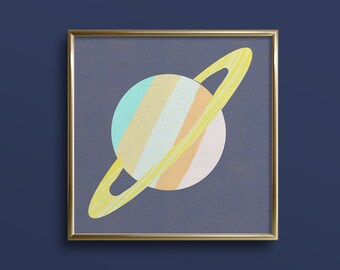 MG-034 5x5 art print/celestial art/nursery art/space art/dreamy art/aesthetic art/galaxy/planets/pastel art/solar system/astrology
