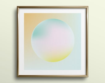 GC-018 gradient print art, pastel art prints, danish pastel, angel aura art, dreamy art prints, abstract art prints, 5x5 art prints, retro