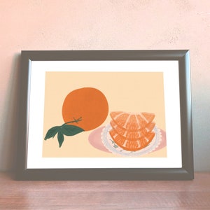Peach Wall Art, Fruit Art Print, Peach Illustration, Kitchen Art, Kitchen Decor, Cottagecore, Fruit Kitchen Art, image 3