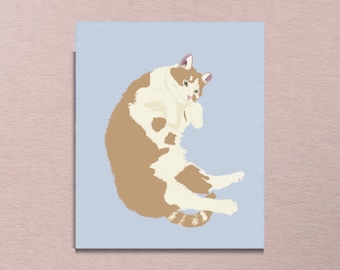 Ginger Orange Tabby Cat Lover Art Print Wall Hanging