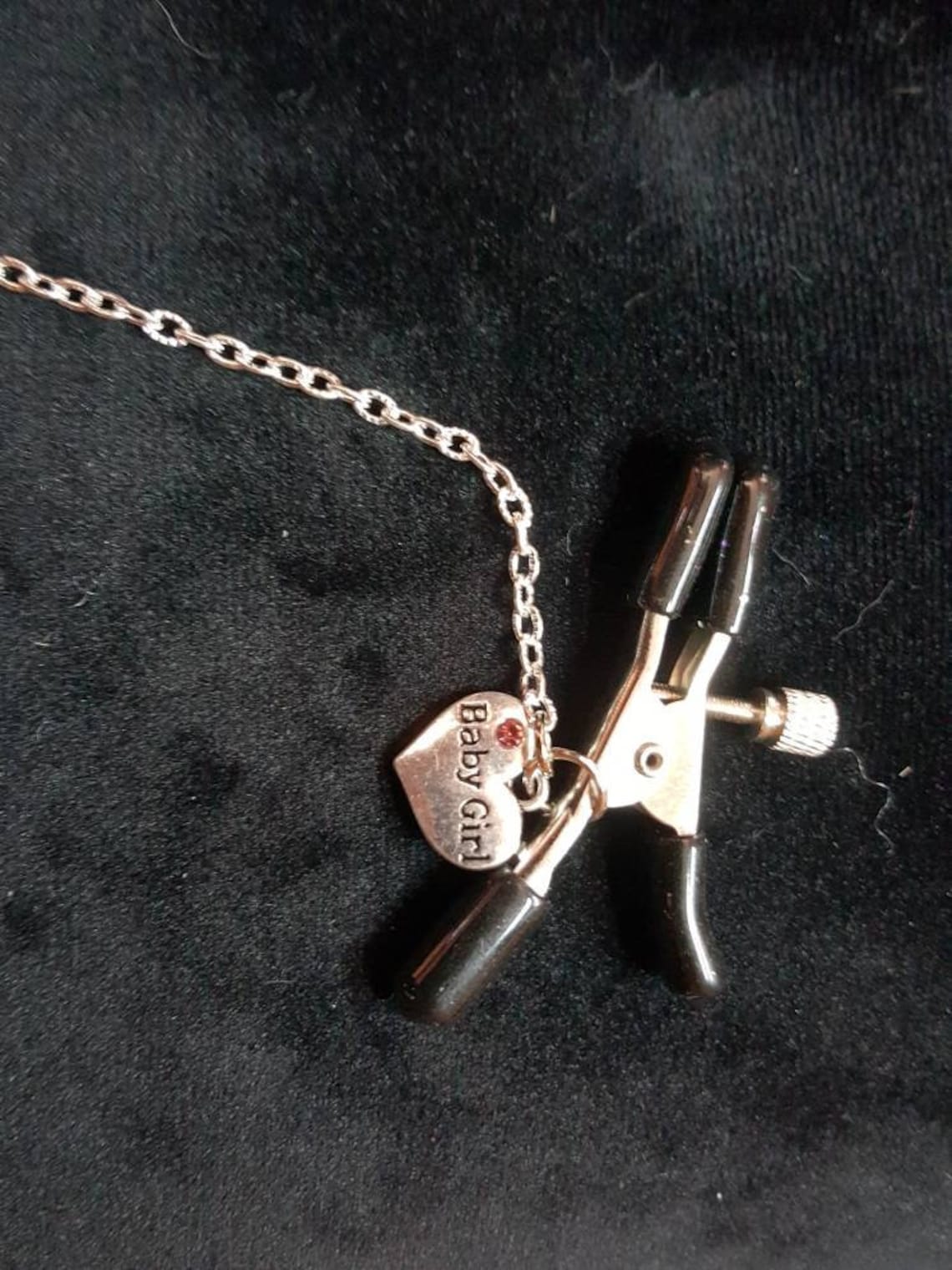 Nipple Clamps With Silverplated Chain and Baby Girl Charm Etsy
