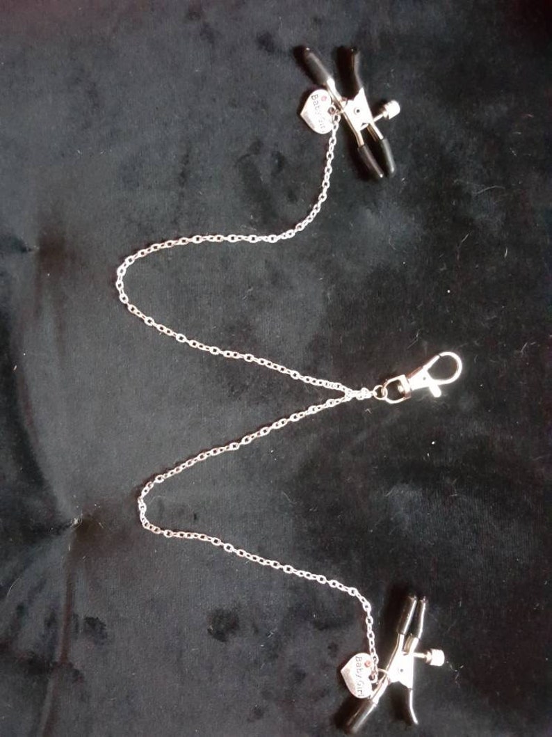 Nipple Clamps With Silverplated Chain and Baby Girl Charm Etsy