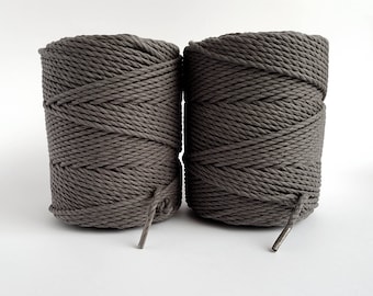 Cotton Macrame Cord 2mm Twisted Cotton Cord. 5/64 in Macrame Cord