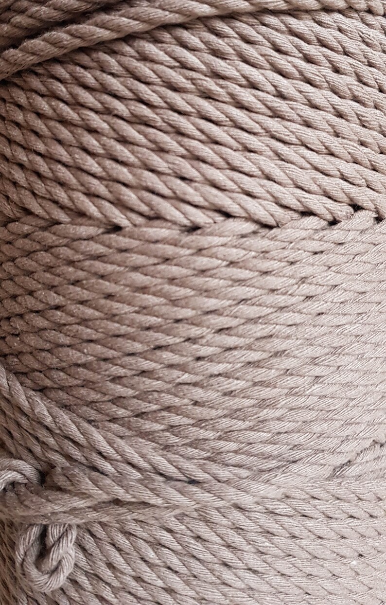 TAUPE Macrame Cord 4mm Taupe Cotton Rope 300 M Macrame Rope Etsy