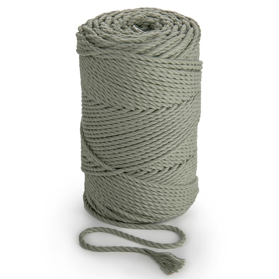 SAGE GREEN Macrame Cord 3mm Cotton Rope 135m Cotton String 3-ply Twisted  Spools Craft Yarn, Macrame Supplies, 100% Cotton Macrame Cord 